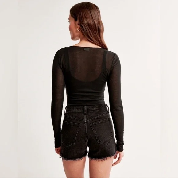 Abercrombie & Fitch Black High Waist Women Shorts Size 27/4 - Picture 4 of 11